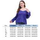 Ladies V-neck Crisscross Tops Solid Color Long Sleeve Women Plus Size T-shirts