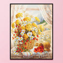 Full Embroidery Kits Daisy Flower Basketball 11CT Stamped Needlework Home Decoration