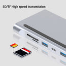 Reader USB Type-C Hub Docking Station Rj45 Ethernet 4K Dual HDMI For Laptop PC