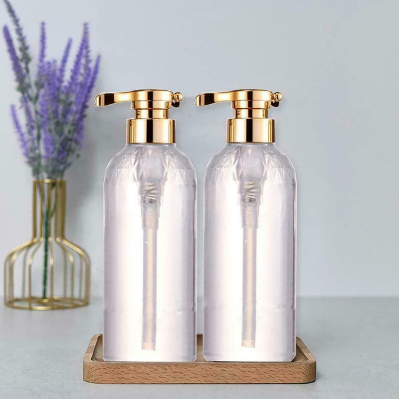 Clear Shampoo Bottle Bathroom Shower Gel Refillable Pet Pressing Bottles U7B6