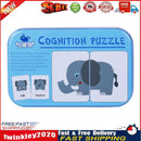 32pcs Iron Box Early Educational Cards Baby Enlightenment Toys (Animal) Newly