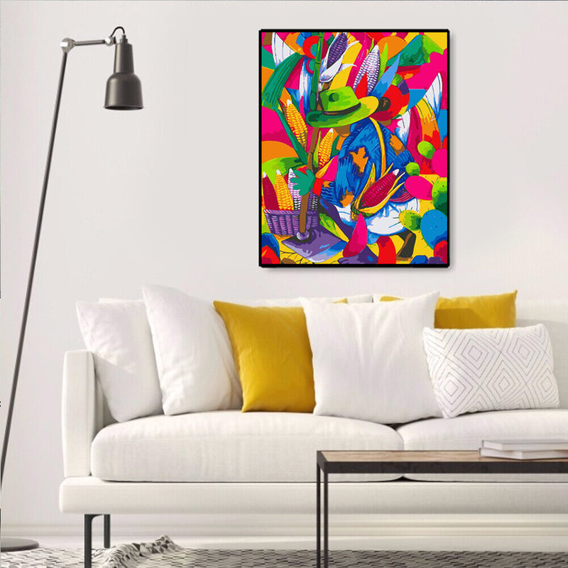 DIY Painting By Numbers on Canvas Abstract Oil Coloring Drawing Picture Art