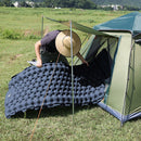 Waterproof Sleep Inflatable Mattress Outdoor Camp Cushion Bed (Navy Blue) Newly