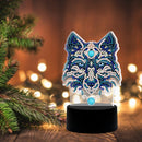DIY Wolf Diamond Painting LED Light Embroidery Night Lamp Home Desk Decor Newly