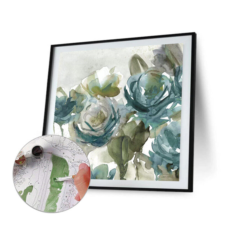 Ink Flower Oil Paint By Numbers Kit DIY Acrylic Painting Canvas Drawing Pictu
