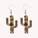 Sunflower Cactus Shape Drop Earrings Jewelry Women Xmas Holiday Gift Ornaments