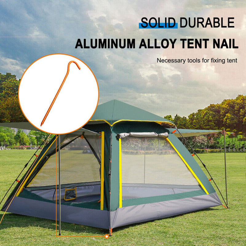 Ground Nail Aluminium Alloy Tent Accessories with Hooks for Camping Hiking Beach