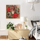 5D Christmas Wreath Mosaic Diamond Painting Drawing Full Round Drill DIY Craft