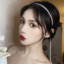 Rhinestone Headband Tassel Hair Band Women Elegant Shiny Headwear (Style 1)
