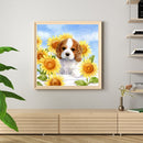 5D Diamond Painting Puppy Sunflower Full Round Drill Mosaic DIY Rhinestone Arts