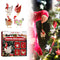 #A Chicken Christmas Hanging Decorations Decorative Wooden Holiday Decor 4pcs Gi