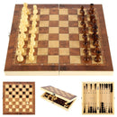 3 in 1 Chess Checkers Backgammon Set, Wooden Chess Pieces Board Game (4)