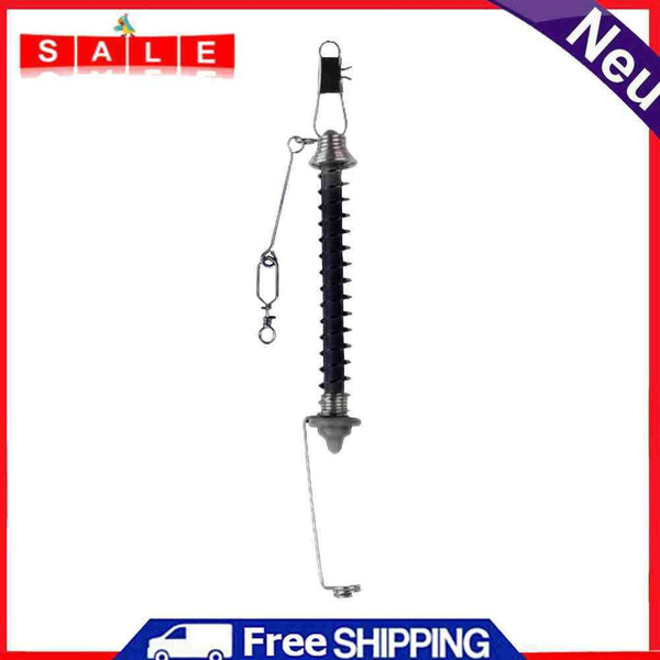 Fishing Hooks Automatic Spring Catch Ejection Jig Head Lure Tackle (Black)