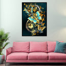 Home Handmade DIY Full Round Drill Diamond Painting 5D Golden Butterfly Kit