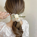 Elastic Organza Camellia Braiding Tool Headwear Hair Band Hair Ring Hair Rope