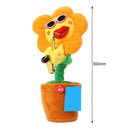 Simulation Sunflower Dancing Saxophone Musical Plush Toys (Orange Fillet) Newly