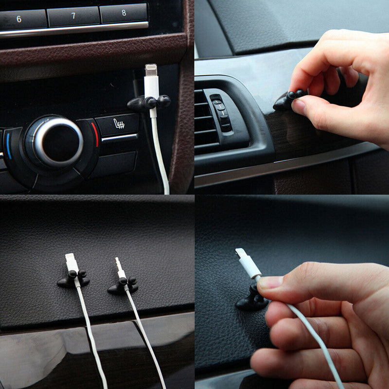 8Pcs Car Interior Clip Earphone Cable Clip Arrangement Panel Clamp(Beige)