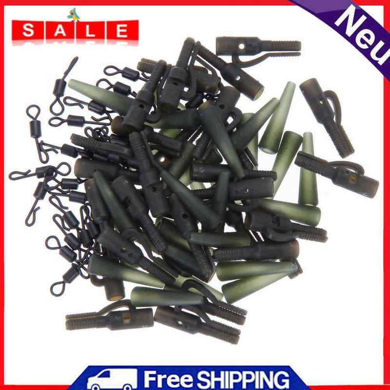 90pcs Safety Lead Clip + Size 8 Quick Change Swirl + Tail Rubber Carp Fishi