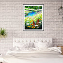 5D Diamond Painting DIY Riverside Flowers Full Round Drill Wall Decor Rhinest