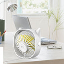 Portable USB Table Fan 360 Rotation Mini Desk Summer Cooling Fan (White)