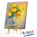 Oil Paint By Numbers Flowers in Vase on Canvas Digital Paint Wall Art Handicraft