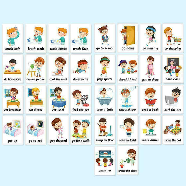 Kids Early Learning Flashcard Preschool Educational T1T8 Toys For Children T3W6