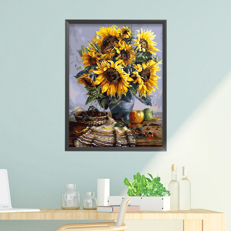 Sun Flower 40x30cm DIY Paint By Numbers Oil Painting Kit Canvas