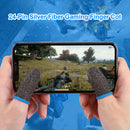 2pcs 24-Stitch Mobile Game Finger Cover Anti-Sweat Anti-Skid (Black Blue) Newly