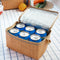 Bags Keep Warm Woven Rattan Bag Waterproof Lid and Handle Wicker Picnic Basket