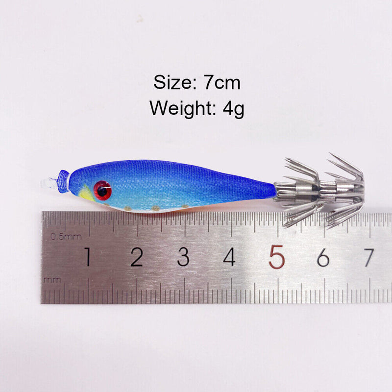 2pcs Lifelike Fishing Lures Tackle 7cm 4g Luminous Artificial Wood Shrimp Bai