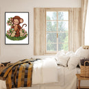 14CT Printed Partial Embroidery Set Monkey Baby Needlework DIY Cotton Craft Kit