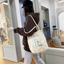 Fashion Shoulder Handbag for Women Bear Print Corduroy Top-handle Bag Satchel