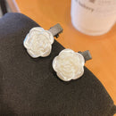 Girls Camellia Milk White Color Hairpin Barrettes Hair Accessories Slid Clip