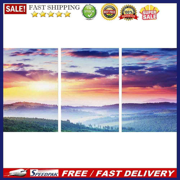 3 Panels Sunrise Oil Paint By Numbers DIY Craft Coloring Drawing Home Decoration