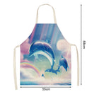 Kitchen Linen Apron Dolphin Diving Painted Dinner Party Cooking Pinafore