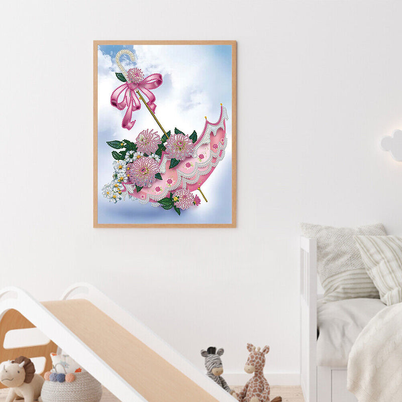 Diamond Painting Flower Umbrella Partial Special Shape Drill DIY Art (K028)