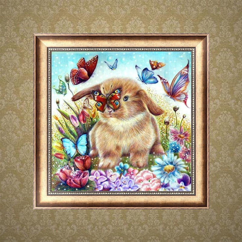 Rabbit 5D DIY Round Diamond Painting Cross Stitch Mosaic Home Decor Gift Newly