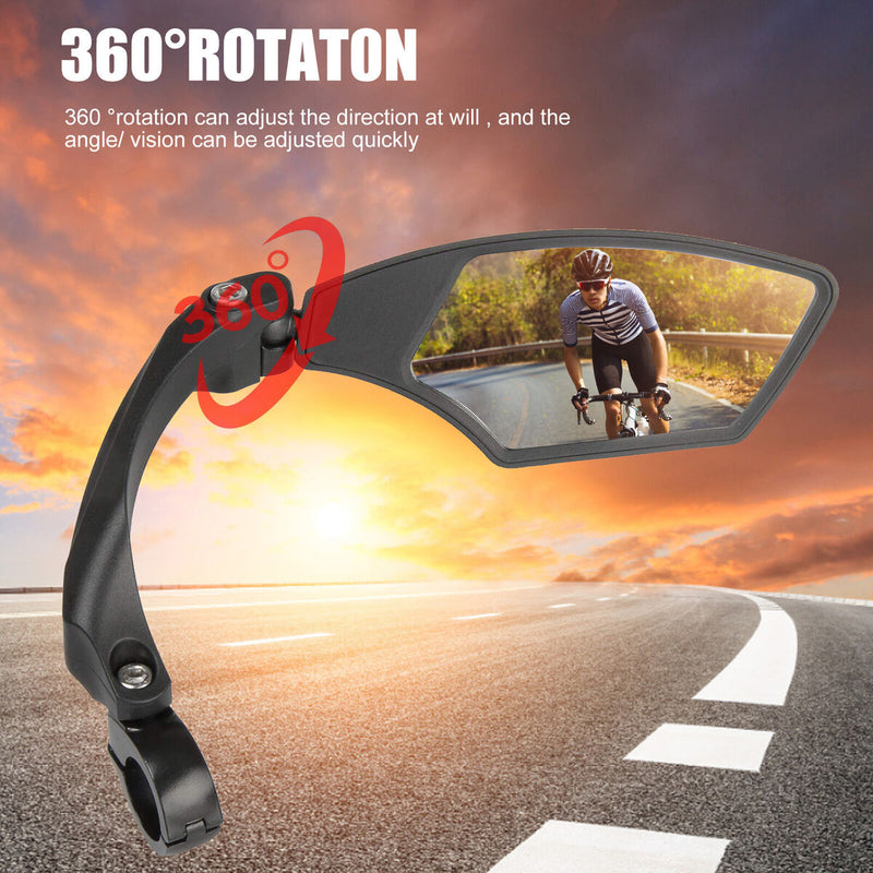 Bicycle Rear View Mirror 360 Rotation HD Anti-Shock Glass Lens (Right) Newly