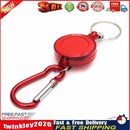 Metal Retractable Keychain Anti-Lost Anti-Theft EDC Keyring Buckle (Red) Newly