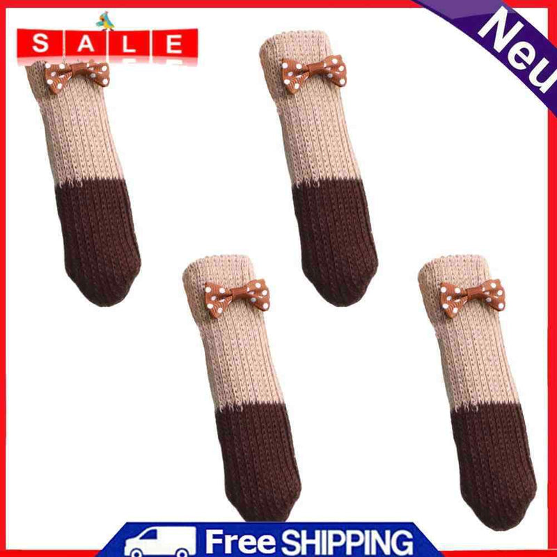 20pcs Cute Table Chair Leg Cover Foot Sock Floor Protectors (Beige+Brown)
