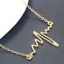 Ladies Wave Love Heart Pendant Clavicle Chain Women Necklace Alloy Jewelry Gi