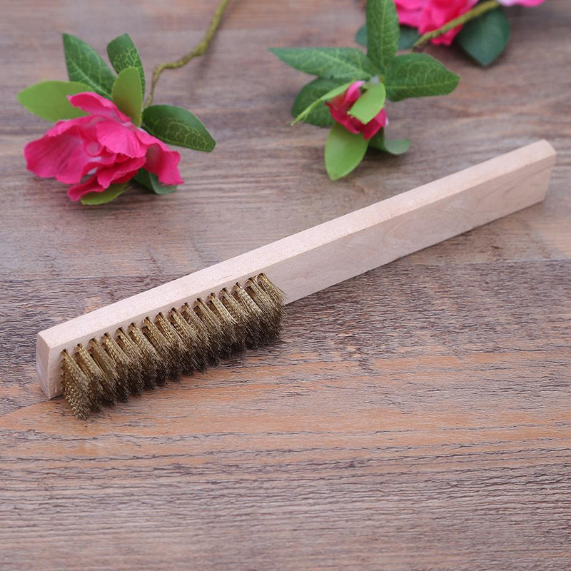 Copper Plating Wire Brush for Cleaning and Polishing Wood Handle DIY Tool