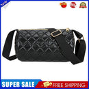 Cotton Padded Lattice Quilted Handbag Zipper Cylindrical Bucket Bag (Black)