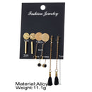 Statement Mixed Black Women Long Dangle Drop Alloy Tassel Ear stud Earring Sets