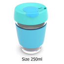 #A Portable Water Glass Cups Mug with Hand Heat Resistant Mug Lid  Cup with lid