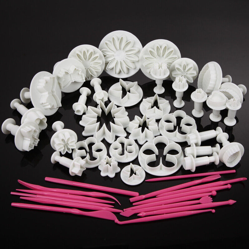 47 pcs Sugarcraft Cake Decorating Fondant Icing Plunger Tools Mold Mould Newly