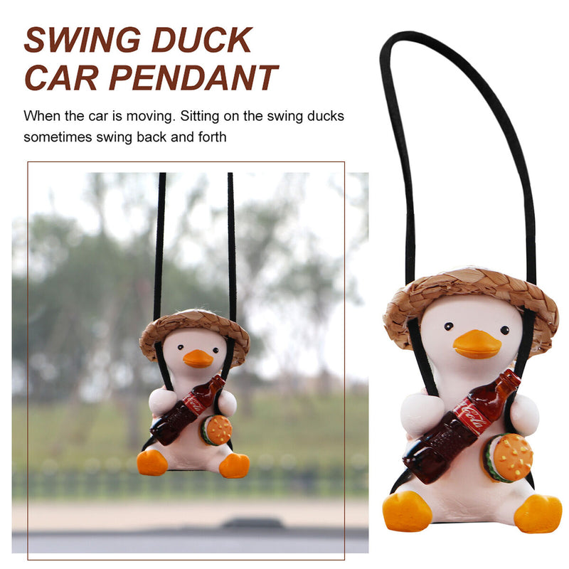 Swinging Duck Car Rearview Decor Car Mirror Cartoon Pendant (Cola) Newly