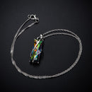 Mosaic Chain Ladies Rainbow Square Zircon Crystal Rhinestone Necklace