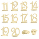 10pcs Wooden Wedding Table Number Seat Cards Ornament Craft (One to Ten)