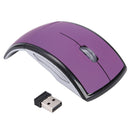 2.4G Wireless Mouse Optical Foldable Mice w/USB Receiver for PC (Purple)